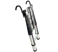 JCNAGXY Escalera telescópica con Gancho Desmontable, Escalera Tipo Loft Plegable telescópica de Aluminio - Carga 150 kg, 2 m/2,6 m/2,9 m/3,2 m/3,8 m/4,1 m/4,4 m de Longitud