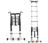 JCNAGXY Escalera telescópica de 8 m/ 7 m/ 6 m/ 5 m/ 4 m/ / 2 m/ 1 m con Gancho Desmontable, escaleras telescópicas de extensión de Aluminio para vehículos recreativos/Tienda de campaña en la