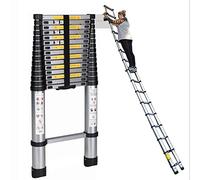 JCNAGXY Escalera telescópica de Aluminio de 8 m, 7 m, 6,2 m, 6 m, 5 m, 4,6 m, 4 m, 3,8 m, 3,2 m, 2,6 m, escaleras de extensión telescópicas Extensibles para el hogar, en la azotea, RV, Trabajo al