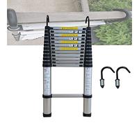 JCNAGXY Escalera telescópica Escalera de extensión Profesional con Gancho Desmontable, Escalera telescópica Ligera antipellizcos para Trabajos eléctricos, Carga máxima 330 Libras