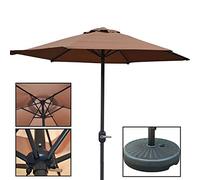 JCNAGXY Garden Parasol Sun Umbrella Patio Brown Windproof Patio Umbrella, Outdoor Table Umbrella with Crank Lift Handle, 6.6 Feet for Gazebo Dock, UV Protection