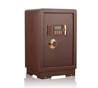 JCNAGXY Home Safe Small Value Safe Yellow Digital Keypad Volume Wall or Floor Mounted High Density Alloy Steel Double Alarm Office Large Wall-Mounted Safe Brown