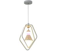 JCNAGXY Indoor Chandelier, Diamond Iron Pendant Lights Fixture, Nordic Acrylic Lampshade Chandelier Height Adjustable Art Deco Hang Lamp for Kitchen Bedroom Tea Shop Lighting Lamps,1Pack