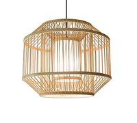 JCNAGXY Indoor Chandelier, Natural Wicker Rattan Pendant Light Hand-Woven Pendant Lamp Rattan and Lampshade Hanging Light Bar Restaurant Lamp