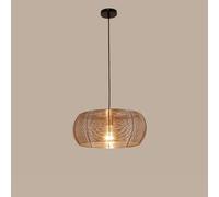 JCNAGXY Indoor Chandelier, V-intage Chandelier Farmhouse Cage Metal Pendant Light Retro Globe Hollow out Ceiling Hanging Lamp Shade Wrought Iron Lantern E- Restaurant Droplight Lighting Chande