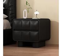 JCNAGXY Mesita de Noche Creativa y de Madera Maciza, Fabricada con cajones de Doble Capa y Materiales de Cuero, con Tirador Incorporado Oculto, Adecuada para Salones y dormitorios Color : NOI