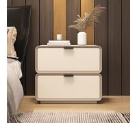 JCNAGXY Mesita de Noche Minimalista de Madera Maciza para Dormitorio con Acabado en Cuero de Microfibra, có Blanca para Dormitorio, Mueble con cajones, mesita de Noche de Madera, Mesa de Madera con