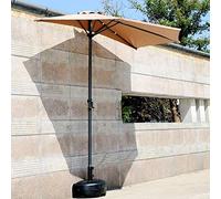 JCNAGXY Outdoor Patio 9' Half Round Umbrella, Wall Umbrella Sun Shade with 5 Ribs & Crank, Sun Shelter For Market Table Deck Garden Outdoor Parasols