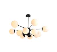 JCNAGXY Sputnik Chandelier 10 Lights Chandelier Mid Century Adjustable Pendant Lighting Fixture Vintage Industrial Ceiling Light Fixture for Living Room-Black and White lampshade. 10 Lights It's so