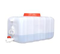 JCPSH Blanca Gran Capacidad Depósito De Agua 25L/30L/50L/75L/100L/200L Tanque De Agua Horizontal Engrosado Barril De Plástico De Calidad Alimentaria con Tapa Y Válvula(Size:25L)