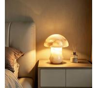 JCPYIUL Lamparitas Mesita Noche con Forma de Seta, Luz de Noche Inalambrica Dormitorio, 3 Temperaturas de Color y Intensidad Regulable, Ideal para el Dormitorio, Junto a la Cama