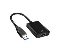 JCSJK Adaptador USB a HDMI, USB 3.0 a HDMI 1080p HD para PC Windows 11/10/8/7, Proyector HDTV HD Video Audio Multi Monitor Convertidor