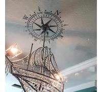 JCSMKFQ Adhesivo de pared con brújula y océano para techo, dormitorio, sala de estar, lámpara náutica de playa