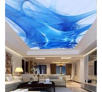 JCSMKFQ Mural de PVC autoadhesivo 3D para sala de estar papel tapiz azul tridimensional abstracto para decoración de techo interior arte de pared pegatinas de pintura