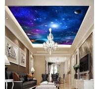 JCSMKFQ Mural de PVC autoadhesivo 3D para sala de estar papel tapiz con diseño de universo cielo estrellado decoración de techo interior arte de pared pintura pegatinas