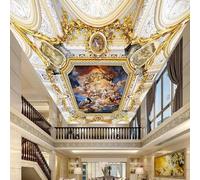 JCSMKFQ Mural para techo papel pintado 3D para salón pintura al óleo de ángel europeo decoración para techo interior pegatinas artísticas para paredes