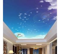 JCSMKFQ Murales para techo papel pintado 3D para salón cielo sol diente de león decoración de techo interior pegatinas artísticas para paredes
