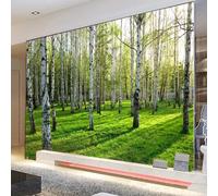 JCSMKFQ Papel tapiz mural 3D con paisaje natural de bosque de abedules verdes decoración del hogar arte mural adhesivo de tela de seda.