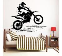 JCSMKFQ Pegatina de pared de motocicleta todoterreno para niño pegatina de pared para dormitorio póster de vinilo mural para decoración del hogar