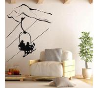 JCSMKFQ Pegatina de pared esquiador telesilla montaña pegatina de pared deportes de invierno esquí alpino decoración de dormitorio mural