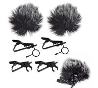 JCUGSBS 2 piezas Parabrisas para Micrófono,Lavalier Microphone Wind Muff,Outdoor Furry Lav Windscreen Windproof Wind Screen,para Micrófono de 0,5cm de Diámetro al Aire Libre Interior Ambientes,Negro