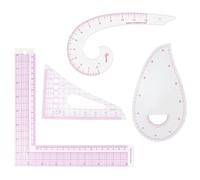 JCUGSBS 4 Piezas Regla métrica Francesa, Recortadora de Ropa Curva de plástico Regla de Costura. Adecuada para Costura Confección Patrón Diseño Dibujo Elaboración de Plantillas