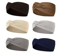 JCUGSBS Diadema Mujer Tela 6 Pcs Cinta Pelo Elástico Ancho Turbantes Para Mujer Veran Bohemia Bandana Yoga Deportivo Headband