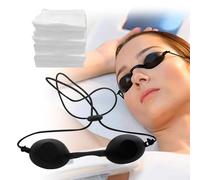 JCUGSBS Gafas de Bronceado,Gafas de Seguridad Ajustables Gafas de seguridad Parche en el ojo Luz azul Roja Protección ocular Parche ocular para la Terapia de Rayos Infrarrojos UV IPL(Negro)