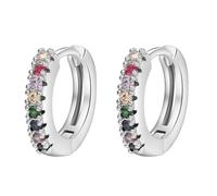 JCUGSBS Pendientes Gleam Colors - Pendiente en Plata de Ley Acabado en Baño en Oro o Rodioy Circonitas Multicolor - Pendientes Cierre Congo - Joyas Para Mujer - Varios Acabados