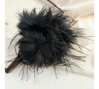 JCVBN - 1 banda elástica para el pelo para niñas con plumas cálidas y esponjosas, banda elástica para el cabello para el intestino grande