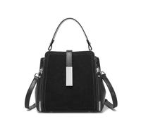 JCVBN - Bolso bandolera de piel de ante natural para mujer, estilo vintage, de lujo, diseño de piel vacuno, Black, 20x11x20cm