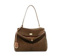 JCVBN - Bolso de mano de piel de ante para mujer, de gran capacidad, para otoño e invierno, bolso de mano individual de lujo, café, Small 29x10x21cm