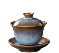 JCVBN - Taza de té de porcelana Gaiwán, exquisito diseño de cielo estrellado, cerámica esmaltada, horno de Gaiwán, cubierta de transformación, tazón de sopa con tapa