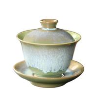 JCVBN - Taza de té de porcelana Gaiwán, exquisito diseño de cielo estrellado, cerámica esmaltada, horno de Gaiwán, cubierta de transformación, tazón de sopa con tapa