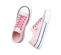 JCVBN - Zapatos de lona para mujer, con cabeza de mango, con cordones, planos, informales, vulcanizados, Rosa caña baja, 37.5 EU