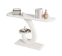 JCWGLY Mesa Consola Mesa De Consola De Entrada Compacta, Escritorio De Roca Y Marco De Metal, Mesa De Sofá para Vestíbulo, Pasillo, Decoración De La Sala De Estar(White A,120cm/47.2in)