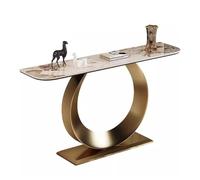JCWGLY Mesa Consola Mesa De Consola De Entrada con Piedra Slab Top & Base De Acero Inoxidable, Moderno Mesa Estrecha del Pasillo, para La Entrada, Sala De Estar(100cm/39.4in)