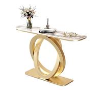 JCWGLY Mesa Consola Mesa De Entrada Robusta con Mesa De Roca Y Base De Metal, Mesa De Consola Moderna para Vestíbulo, Pasillo, Entrada De Casa(Gold B,80cm/31.5in)