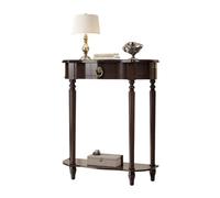 JCWGLY Mesa Consola Mesa De Entrada Semicircular De Madera Maciza, Mesa Consola Larga Y Estrecha con Cajón Y Espacio De Almacenamiento para Recibidor, Sala De Estar Y Pasillo(L 90cm/35.4in)