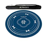 JCWGLY Tapete De Mesa Redondo Azul De Mahjong con Bolsa De Transporte, Suave Y Grueso, Antideslizante Y con Reducción De Ruido para Mahjong, Póker Y Cartas(Blue 1,140cm/55.12in)