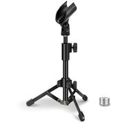 JCWINY - Soporte de micrófono de escritorio, trípode plegable portátil con clip de micrófono, soporte ajustable para micrófono de mesa para Blue Yeti Snowball Spark y otros micrófonos dinámicos