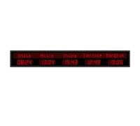 jcwwolk Reloj Digital Led con Hora Mundial, Reloj De Oficina con Múltiples Zonas Horarias, Brillo Ajustable, Ciudad Configurable, Ideal para Empresas Multinacionales, Hoteles Y Oficinas 5 Time Zone