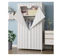 JCXIOC Armario de Tela Armario pequeño Simple, armarios de Almacenamiento Ropa, Armario Plegable no Tejido, Tubo Acero, Individual for Dormitorio(White)