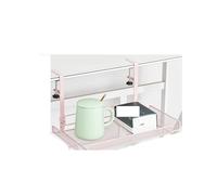 JCXIOC Estante de escritorio con abrazadera, sin taladro, bandeja de cables para debajo del escritorio, malla de metal resistente, organizador de alambre de acero para el hogar/cocina/oficina