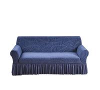 JCXIOC Funda de Sofá con Falda 1 Funda elástica Impermeable for sofá, Ajustable, for Sala de Estar y Hotel(Dark Blue,2 Seater(145-180cm))