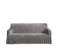 JCXIOC Funda de Sofá con Falda Funda de sofá elástica, Antideslizante, Suave y cómoda, con faldón, Protector Muebles(Light Grey,M (145-185CM))