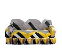 JCXIOC Funda de Sofá con Falda Funda de sofá elástica con Estampado Volantes for Sala Estar, Protector Muebles, fácil Instalar y Lavable(Color 14,4-Seater 235-300cm)