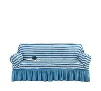 JCXIOC Funda de Sofá con Falda Funda de sofá elástica con Falda a Cuadros Rosa for Sala Estar, Funda for sillón 1, 2, 3 y 4 plazas, Fundas en Forma L(Color 11,2-Seater 120-170cm)