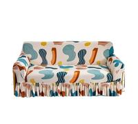 JCXIOC Funda de Sofá con Falda Funda de sofá elástica con faldón, Lavable, Protectora Muebles, Fundas Estampadas Base for Sala Estar(Color1,3-Seater 190-230cm)