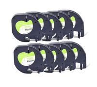 JCxYGAP 10-50pcs Cinta de Etiqueta de plástico Multicolor de 12 mm 91331 91201 Compatible con Etiqueta Fabricante de Etiquetas LT100H LT-100T Cinta de Papel Blanco(White-10pcs)